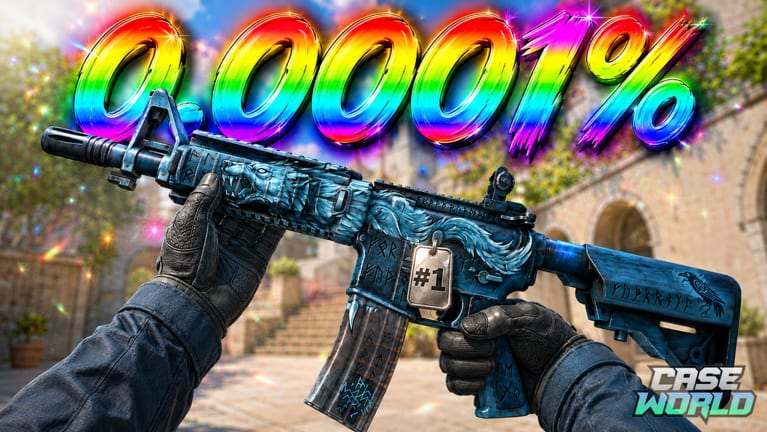 Case World rare blue rifle unbox with 0.0001 percent overlay